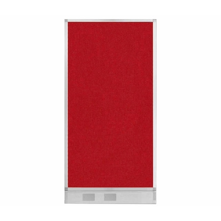Hush Panel Configurable Cubicle Partition 3' X 6' Red Fabric W/ Cable Channel